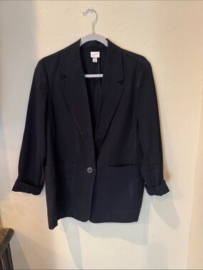 a new day Black Single-Button Notch Lapel Blazer